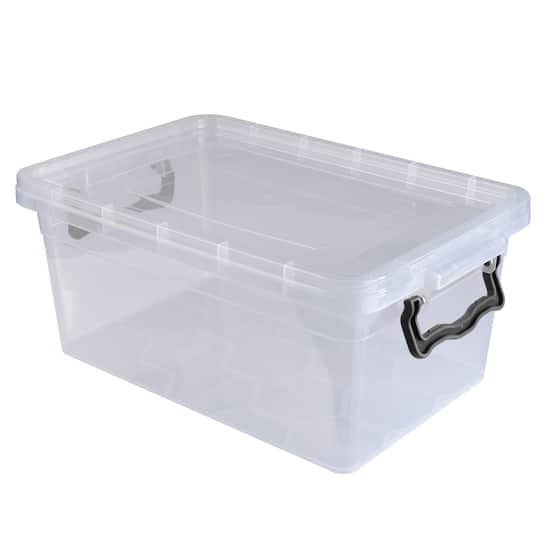 Simplify 1.75L Clear Stackable Storage Bin with Handle